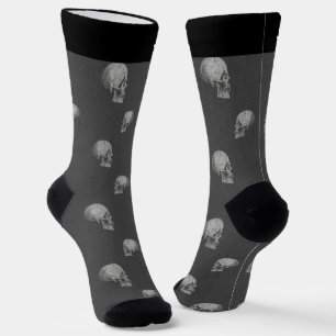 Personalisierter grauer und schwarzer Totenkopf Ha Socken