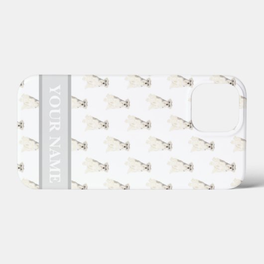 Personalisierter grauer und weißer Schnauzer-Hund Case-Mate iPhone Hülle (Rückseite (Horizontal))