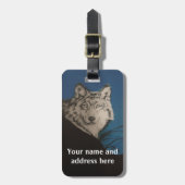 Personalisierter grauer Wolf-Gepäck-Umbau Gepäckanhänger (Vorderseite vertikal)