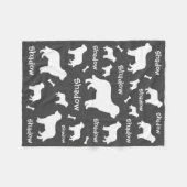 Personalisierter Grauhund aus schwarzem Labor Fleecedecke (Vorderseite (Horizontal))
