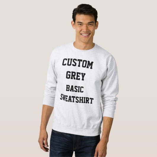 Personalisierter, GRAY BASIC SWEATSHIRT (Vorne ganz)