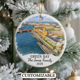 Personalisierter Green Bay Schmuck, Benutzerdefini Keramik Ornament