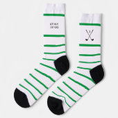 Personalisierter Green White Strip Golf Club Golfe Socken (Linkes Detail)