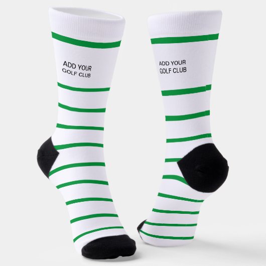 Personalisierter Green White Strip Golf Club Golfe Socken (Gewinkelt)
