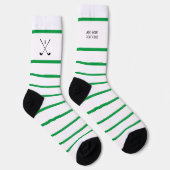 Personalisierter Green White Strip Golf Club Golfe Socken (Rechts)