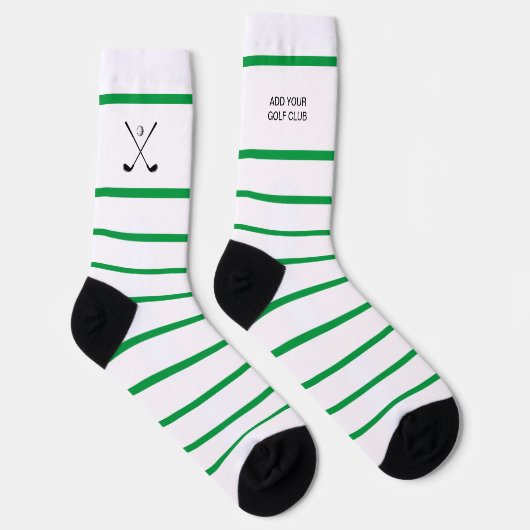 Personalisierter Green White Strip Golf Club Golfe Socken (Rechts)