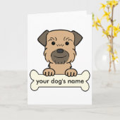 Personalisierter Grenzterrier Karte (Gelbe Blume)