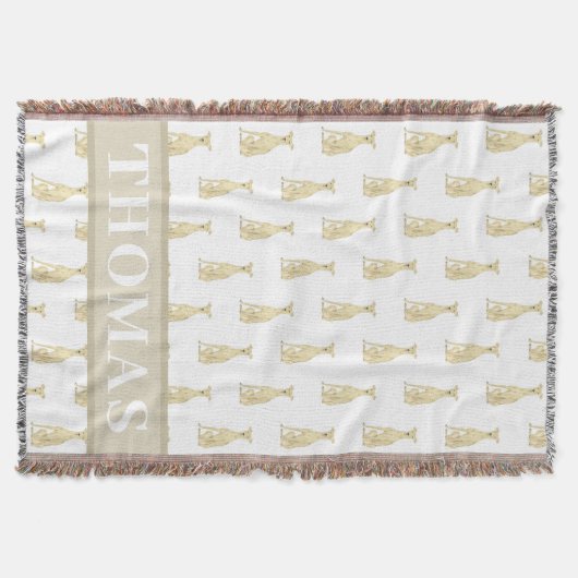Personalisierter Greyhound (Fawn) Decke (Vorderseite)