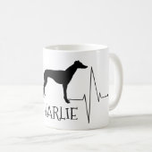 Personalisierter Greyhound Whippet Liebe Hund Herz Kaffeetasse (VorderseiteRechts)
