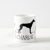 Personalisierter Greyhound Whippet Liebe Hund Herz Kaffeetasse (Mittel)