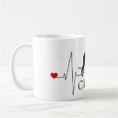 Personalisierter Greyhound Whippet Liebe Hund Herz Kaffeetasse (Links)