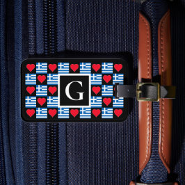 Personalisierter griechischer Flaggenbenutzerbuchs Gepäckanhänger