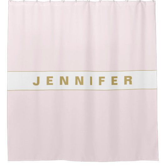 Personalisierter griechischer Rosa- und Goldname Duschvorhang (Vorderseite)