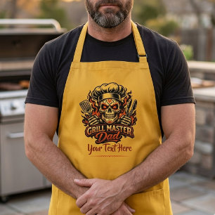 Personalisierter Grillmeister-Vater Zucker-Schädel Lange Schürze