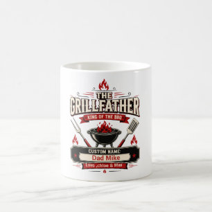 Personalisierter Grillvater BBQ Papa Name Geschenk Kaffeetasse