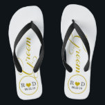 Personalisierter Groom (Gold) Badesandalen<br><div class="desc">Spaß,  maßgeschneiderte Hochzeitskippen</div>