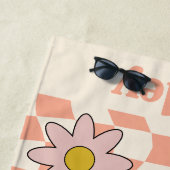 Personalisierter Groovy Retro Name Strandtuch (Beispiel)