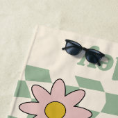 Personalisierter Groovy Retro Name Strandtuch (Beispiel)