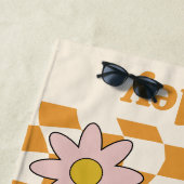 Personalisierter Groovy Retro Name Strandtuch (Beispiel)