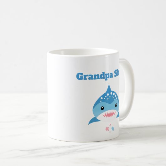 Personalisierter Großhaie-Individuelle Name Kaffeetasse (VorderseiteRechts)