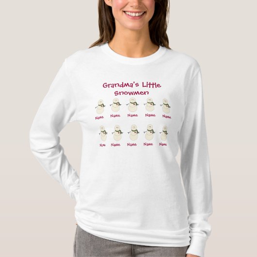 PERSONALISIERTER GROSSMUTTERsnowmen-T - SHIRT (Vorderseite)