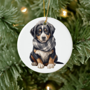 Personalisierter Großschweizer Hund Keramik Ornament