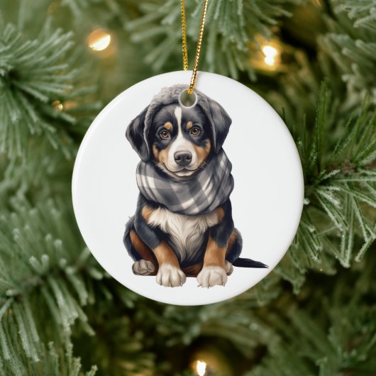 Personalisierter Großschweizer Hund Keramik Ornament (Baum)