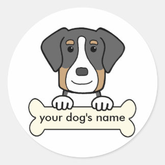 Personalisierter Großschweizer Hund Runder Aufkleber