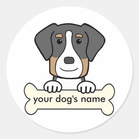 Personalisierter Großschweizer Hund Runder Aufkleber (Vorderseite)