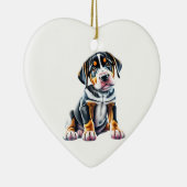 Personalisierter Großschweizer Hundewelpen Keramik Ornament (Rechts)