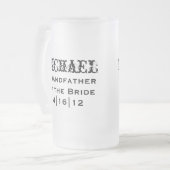 Personalisierter Großvater der Bride-Tasse Mattglas Bierglas (Vorderseite Links)