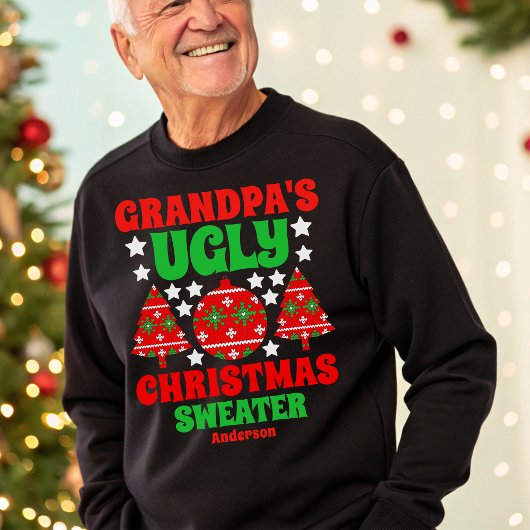 Personalisierter Großvaters hässlicher Weihnachtss Sweatshirt