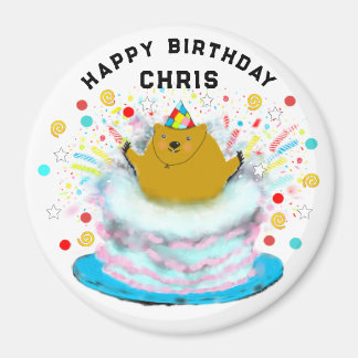 Personalisierter Groundhog Tag Geburtstagsgeschenk Magnet