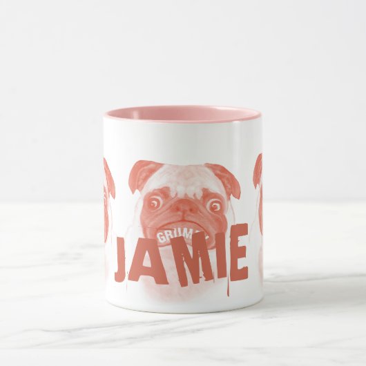 Personalisierter Grumpy-Mops Tasse (Zentrum)