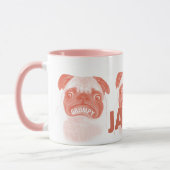Personalisierter Grumpy-Mops Tasse (Links)