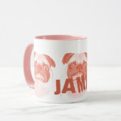 Personalisierter Grumpy-Mops Tasse (Vorderseite Links)