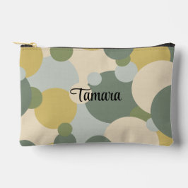 Personalisierter grün-gelber Molekül Toilettenbeut Zubehörtasche