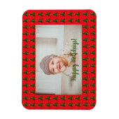 Personalisierter Grün-Roter Weihnachtsbaum Magnet (Vertikal)