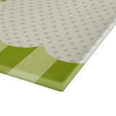 Personalisierter Grün-Streifen-Polka-Punkt-Entwurf Schneidebrett (Ecke)