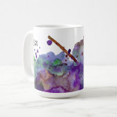 Personalisierter grün und Lila Aquarell Spritzer 2 Kaffeetasse (Vorderseite Links)