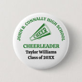 Personalisierter Gründer High School Cheerleader Button (Vorderseite)