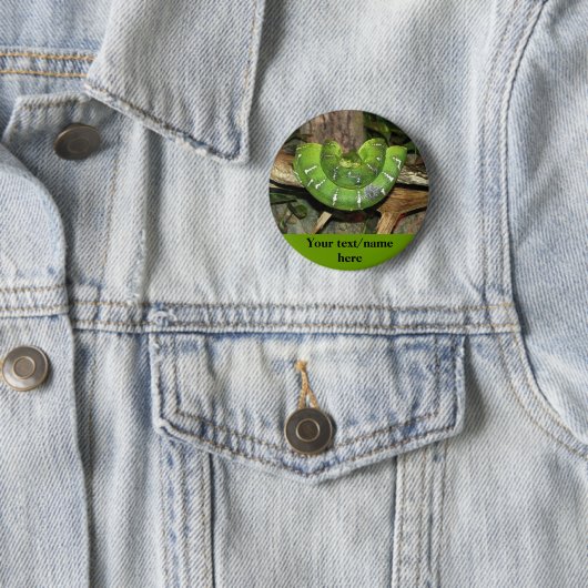 Personalisierter grüne Schlangen-Knopf Button (Beispiel)