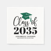 Personalisierter grüner Abschluss Serviette (Vorderseite)