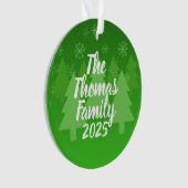 Personalisierter grüner Acryl-Weihnachtsschmuck Ornament (Vorderseite)