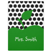 Personalisierter grüner Apfelwein und schwarzer Po Klemmbrett (Rückseite)