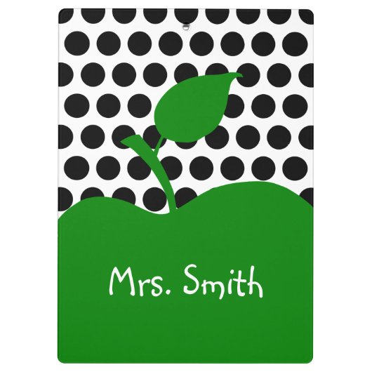 Personalisierter grüner Apfelwein und schwarzer Po Klemmbrett (Rückseite)