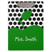 Personalisierter grüner Apfelwein und schwarzer Po Klemmbrett (Vorderseite)