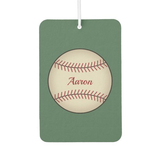 Personalisierter grüner Baseball-Luftverbesserer Autolufterfrischer (Vorderseite)