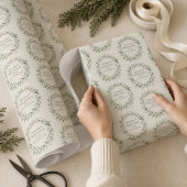 Personalisierter grüner botanischer Weihnachtskran Geschenkpapier
