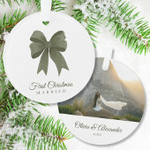 Personalisierter grüner Bow 1. Weihnachtsgeschenk Ornament
